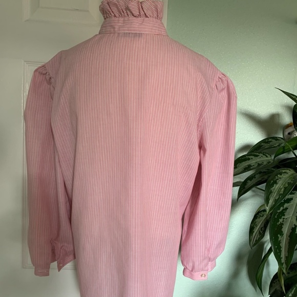 Vintage Notations stripes ruffle collar blouse - Picture 6 of 8